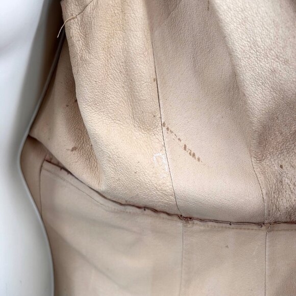 VINTAGE ILLIA SUPER SOFT SUEDE LEATHER TAN TIE FRONT JACKET - Small-Medium - Picture 10 of 11